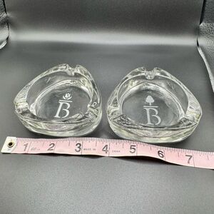 His and Hers Glass Ashtrays with “B”